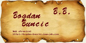Bogdan Bunčić vizit kartica